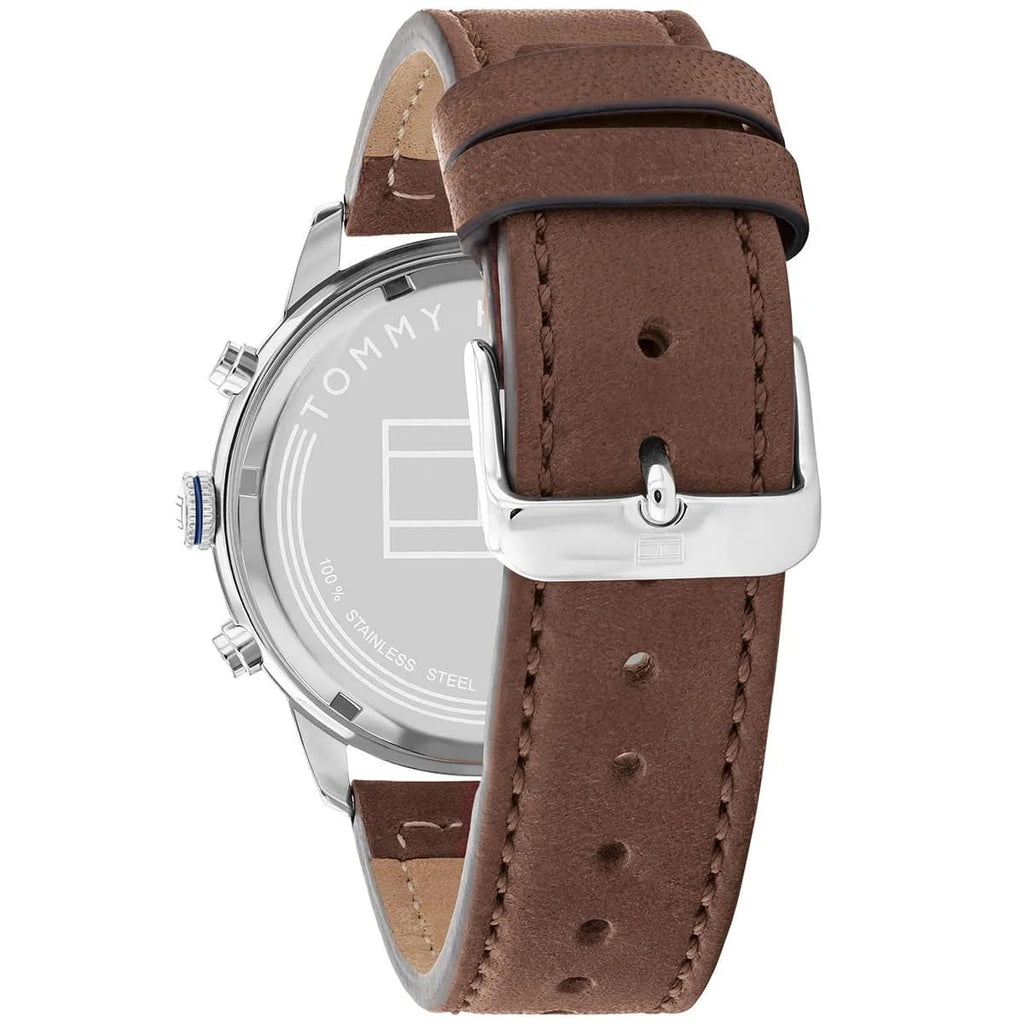 Tommy Hilfiger Jimmy 1791946 Men’s Blue Dial Brown Leather Multi-Function Watch
