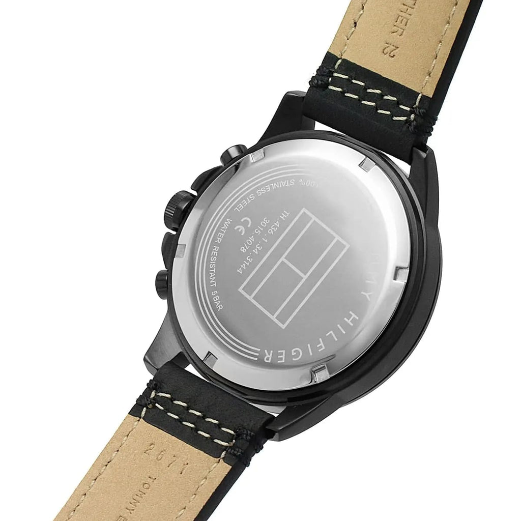 Tommy Hilfiger Harley 1791893 Men’s Black Dial Black Leather Multi-Function Watch