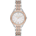 Michael Kors Mindy MK7077 Women’s Mother of Pearl Dial Two-Tone Bracelet Multi-Function Watch
