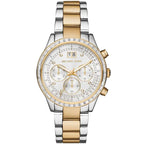 Michael Kors Brinkley MK6188 Women’s Silver & Gold Dial Two-Tone Chronograph Watch