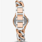 Michael Kors MK6843 Women’s Rose Gold & Silver Mini Camille Crystal Chain-Link Watch