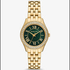 Michael Kors MK4870 Harlowe Women’s Gold Green Dial Crystal Watch