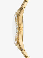 Michael Kors MK4870 Harlowe Women’s Gold Green Dial Crystal Watch