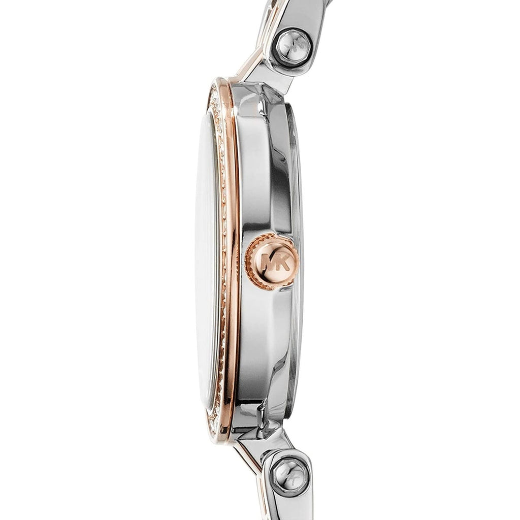 Michael Kors MK3298 Petite Darci Women’s Two-Tone Silver Rose Gold Crystal Watch