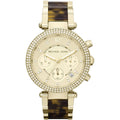Michael Kors MK5688 Parker Women’s Gold Chronograph Tortoiseshell Crystal Watch
