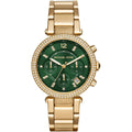 Michael Kors MK6263 Parker Women’s Green Dial Gold Chronograph Watch