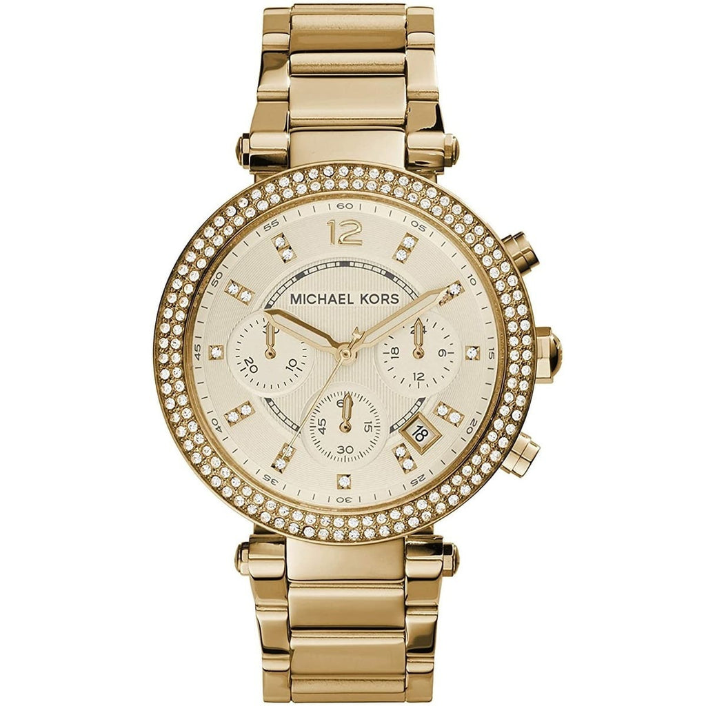 Michael Kors MK5354 Parker Women’s Gold Dial Gold-Tone Chronograph Watch