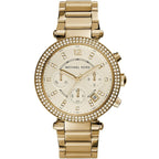 Michael Kors MK5354 Parker Women’s Gold Dial Gold-Tone Chronograph Watch