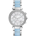 Michael Kors MK6138 Parker Women’s Mother of Pearl Dial Silver Chronograph Watch