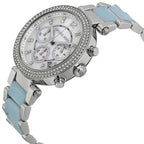 Michael Kors MK6138 Parker Women’s Mother of Pearl Dial Silver Chronograph Watch