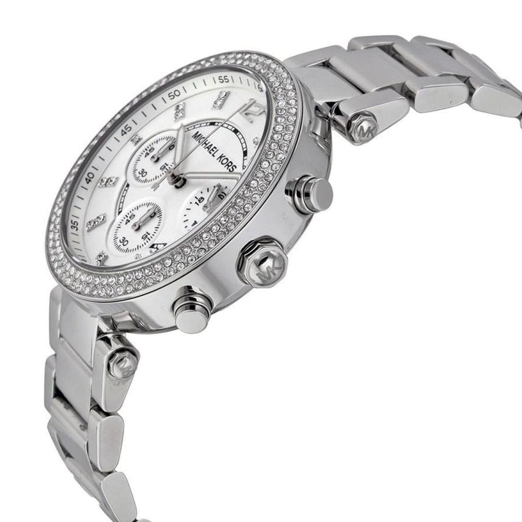 Michael Kors MK5353 Parker Women’s Silver Dial Stainless Steel Chronograph Watch