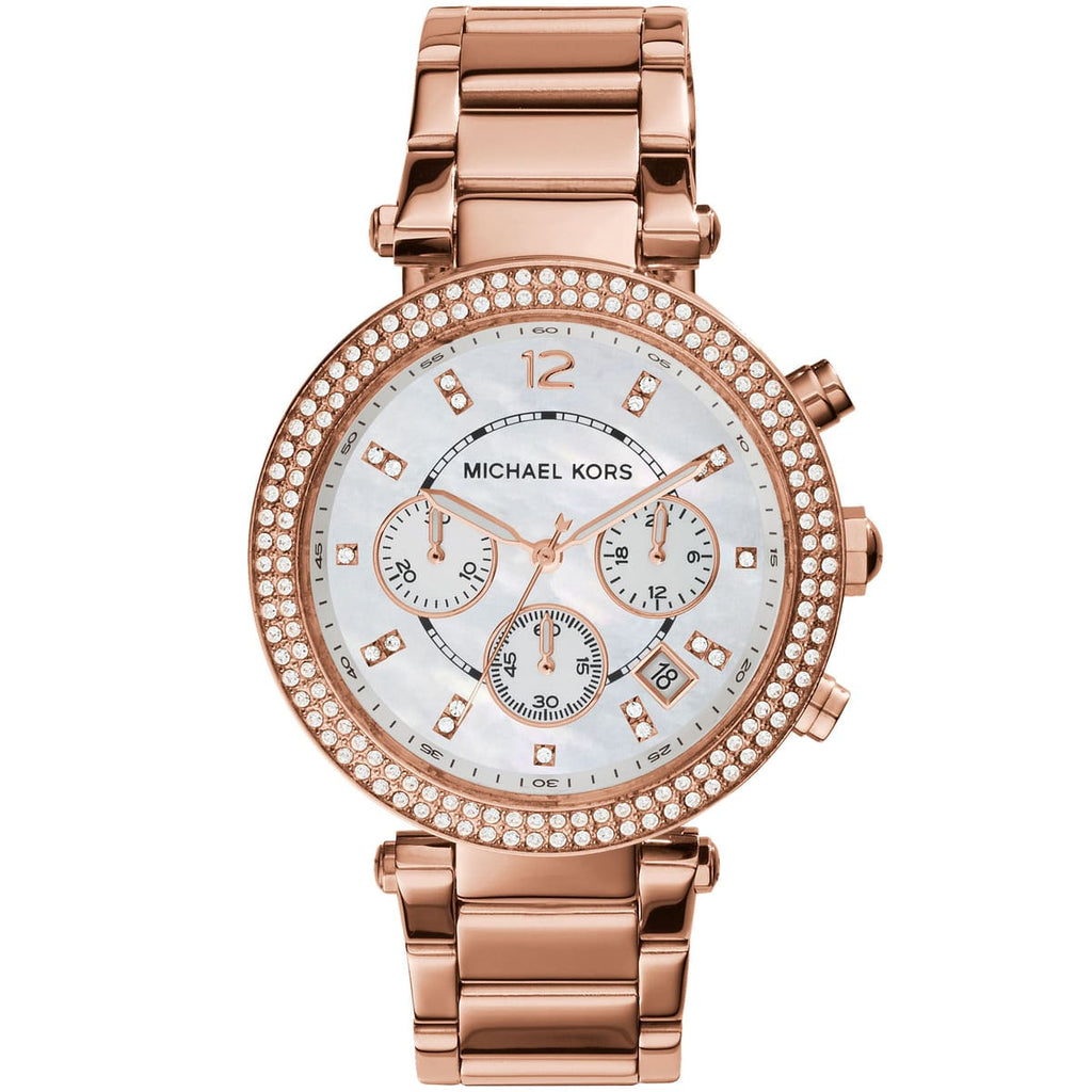 Michael Kors MK5491 Parker Women’s Mother of Pearl Dial Rose Gold Stainless Steel Chronograph Watch