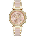 Michael Kors MK6326 Parker Women’s Blush Dial Gold Stainless Steel Chronograph Watch