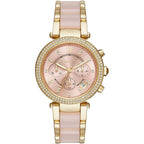 Michael Kors MK6326 Parker Women’s Blush Dial Gold Stainless Steel Chronograph Watch