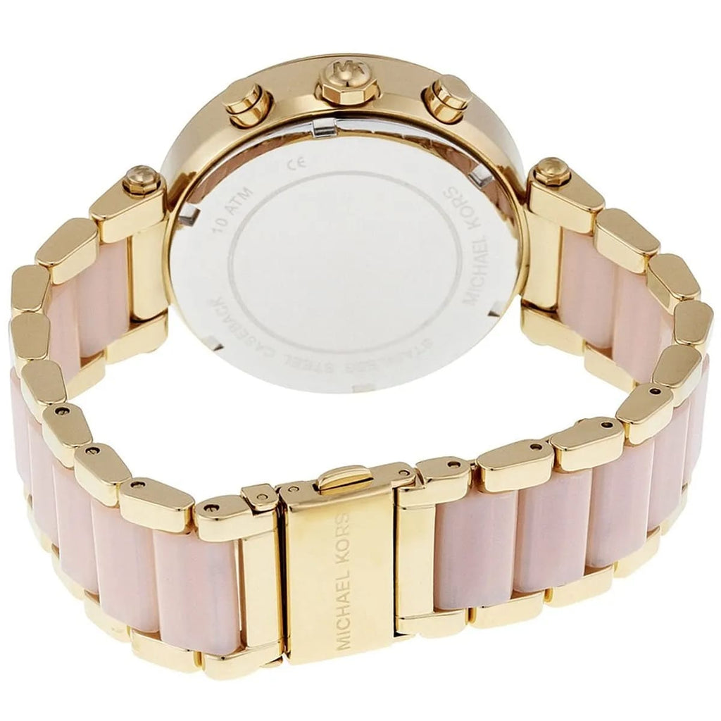 Michael Kors MK6326 Parker Women’s Blush Dial Gold Stainless Steel Chronograph Watch