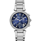 Michael Kors MK6117 Parker Women’s Blue Dial Silver Stainless Steel Chronograph Watch