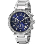 Michael Kors MK6117 Parker Women’s Blue Dial Silver Stainless Steel Chronograph Watch