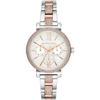 Michael Kors MK4353 Sofie Women’s Silver Rose Gold Chronograph Crystal Watch
