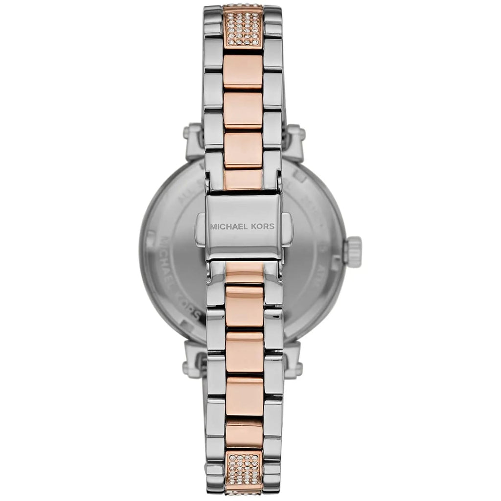 Michael Kors MK4353 Sofie Women’s Silver Rose Gold Chronograph Crystal Watch