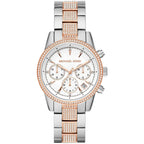 Michael Kors MK6651 Ritz Women’s Silver Dial Two-Tone Stainless Steel Chronograph Watch
