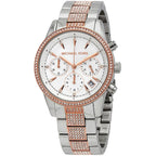 Michael Kors MK6651 Ritz Women’s Silver Dial Two-Tone Stainless Steel Chronograph Watch