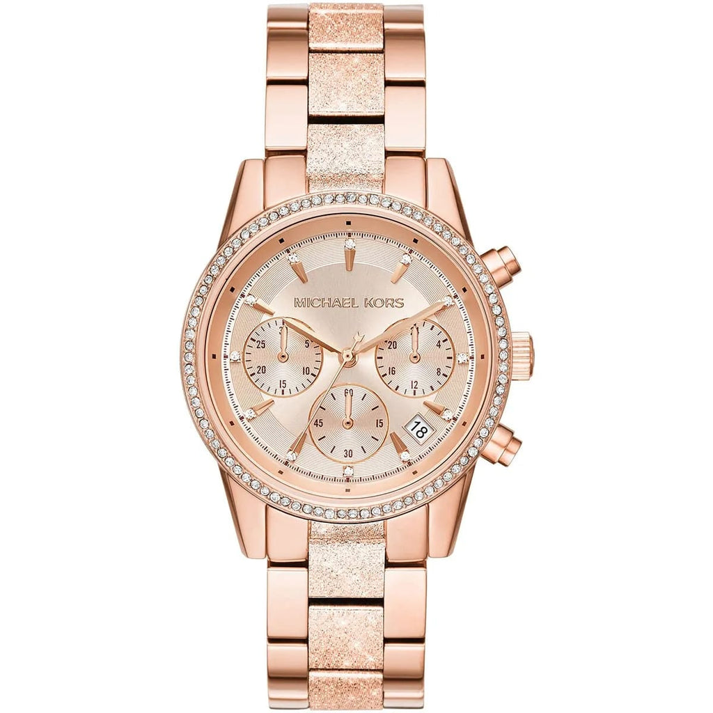 Michael Kors MK6598 Ritz Women’s Rose Gold Dial Rose Gold Stainless Steel Chronograph Watch