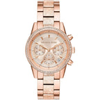 Michael Kors MK6598 Ritz Women’s Rose Gold Dial Rose Gold Stainless Steel Chronograph Watch