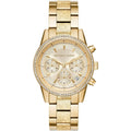Michael Kors MK6597 Ritz Women’s Gold Dial Gold Stainless Steel Chronograph Watch