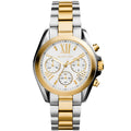 Michael Kors MK5974 Bradshaw Women’s White Dial Two-Tone Stainless Steel Chronograph Watch