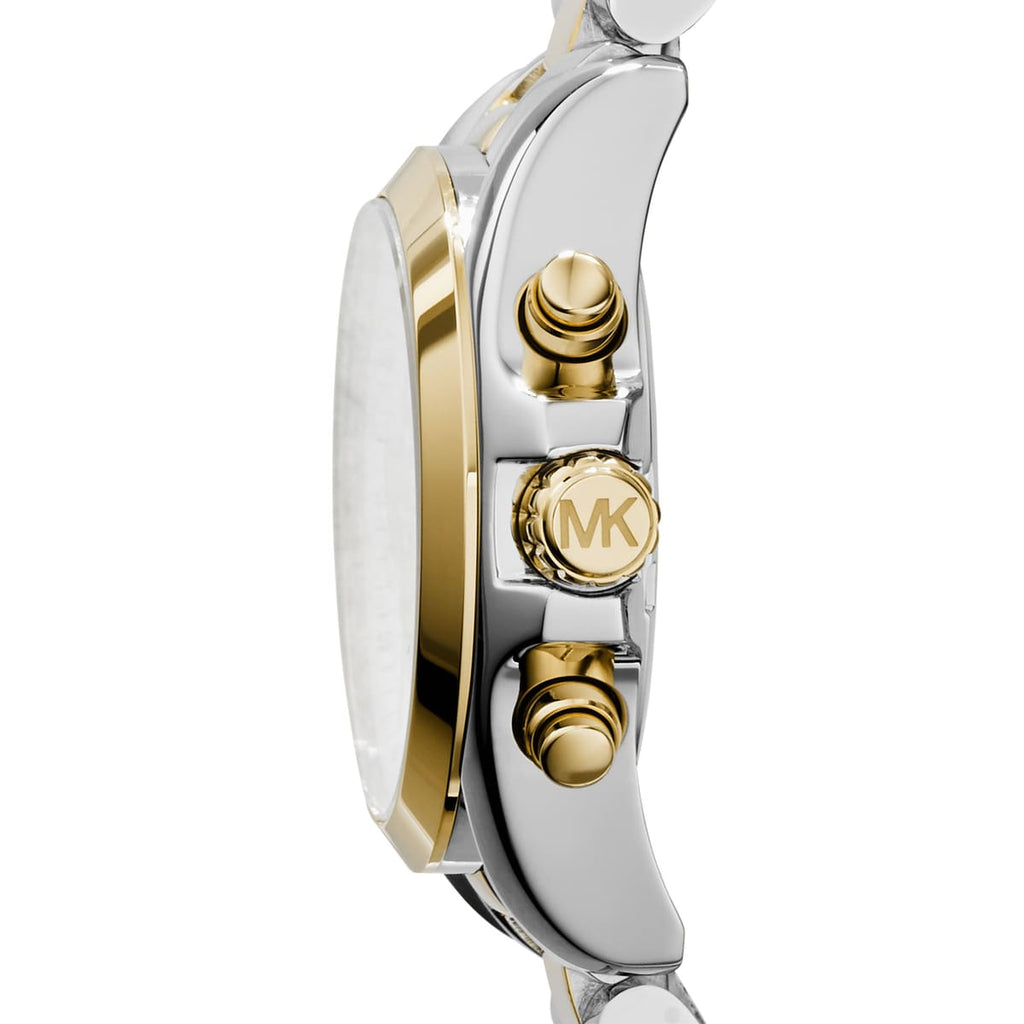 Michael Kors MK5974 Bradshaw Women’s White Dial Two-Tone Stainless Steel Chronograph Watch