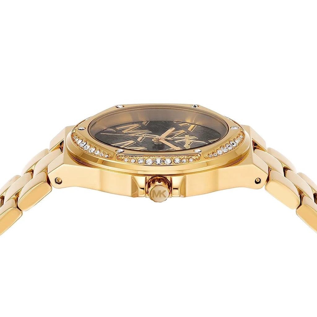 Michael Kors MK7404 Lenox Women’s Black Dial Gold Stainless Steel Watch