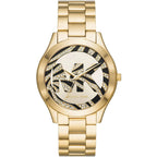 Michael Kors MK4561 Slim Runway Women’s Gold Crystal Logo Dial Stainless Steel Watch