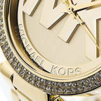 Michael Kors MK5784 Parker Women’s Gold Crystal Bezel MK Logo Dial Stainless Steel Watch