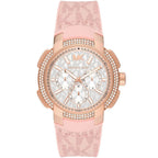 Michael Kors  MK7222 Women’s White Dial Pink Logo Strap Rose Gold Multi-Function Watch