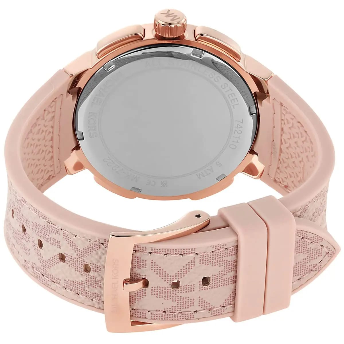 Michael Kors  MK7222 Women’s White Dial Pink Logo Strap Rose Gold Multi-Function Watch