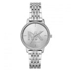 Michael Kors MK4370 Women’s Silver Dial Silver Stainless Steel Crystal MK Logo Watch