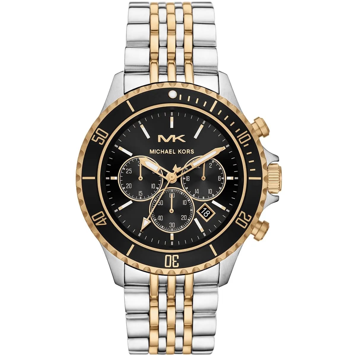 Michael Kors MK8872 Men’s Black Dial Two-Tone Stainless Steel Chronograph Watch
