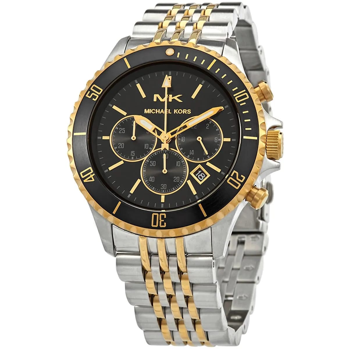 Michael Kors MK8872 Men’s Black Dial Two-Tone Stainless Steel Chronograph Watch