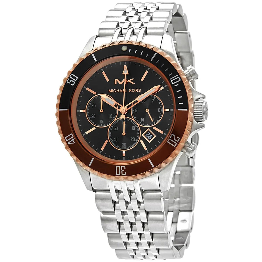 Michael Kors MK8725 Men’s Black Dial Two-Tone Stainless Steel Bayville Chronograph Watch