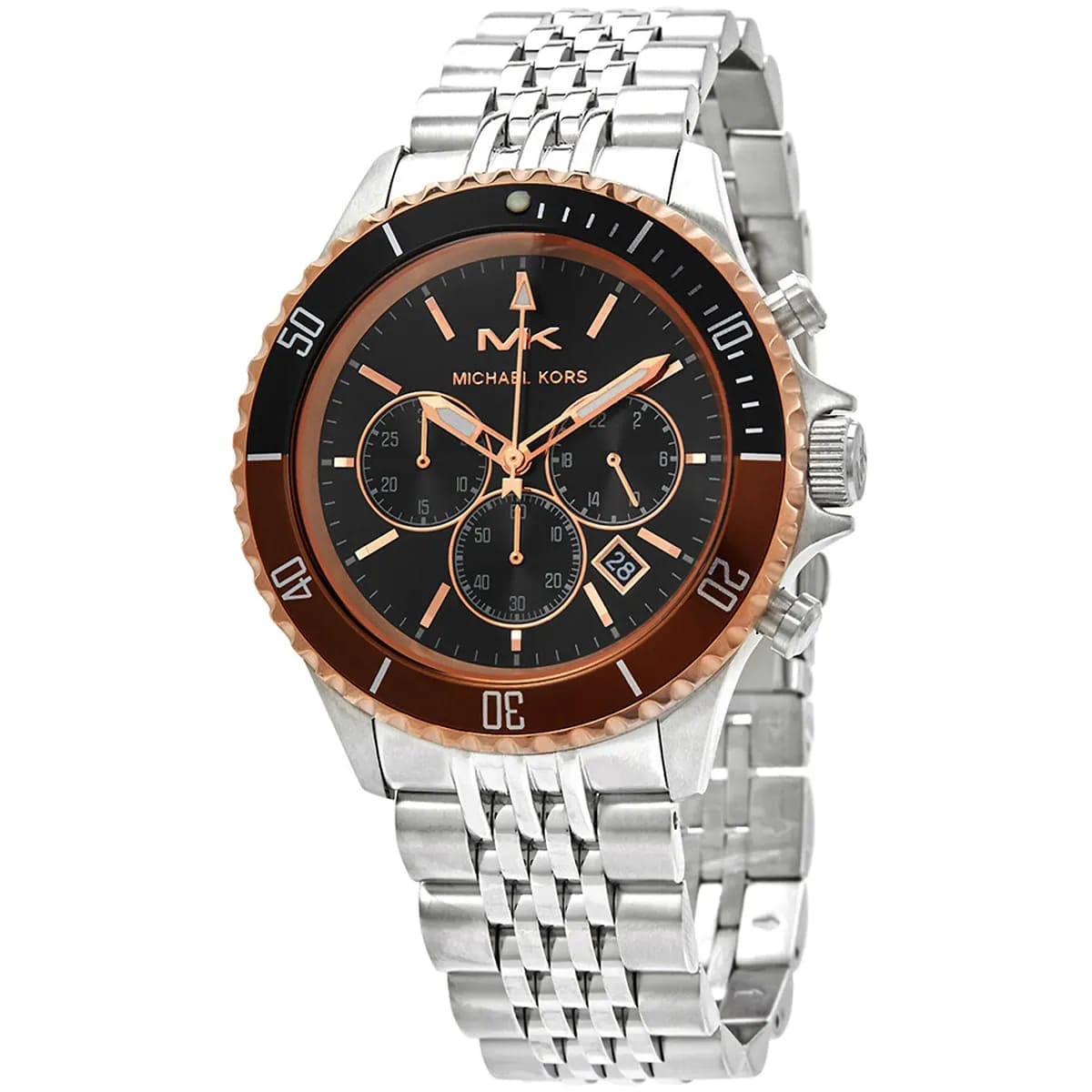Michael Kors MK8725 Men’s Black Dial Two-Tone Stainless Steel Bayville Chronograph Watch