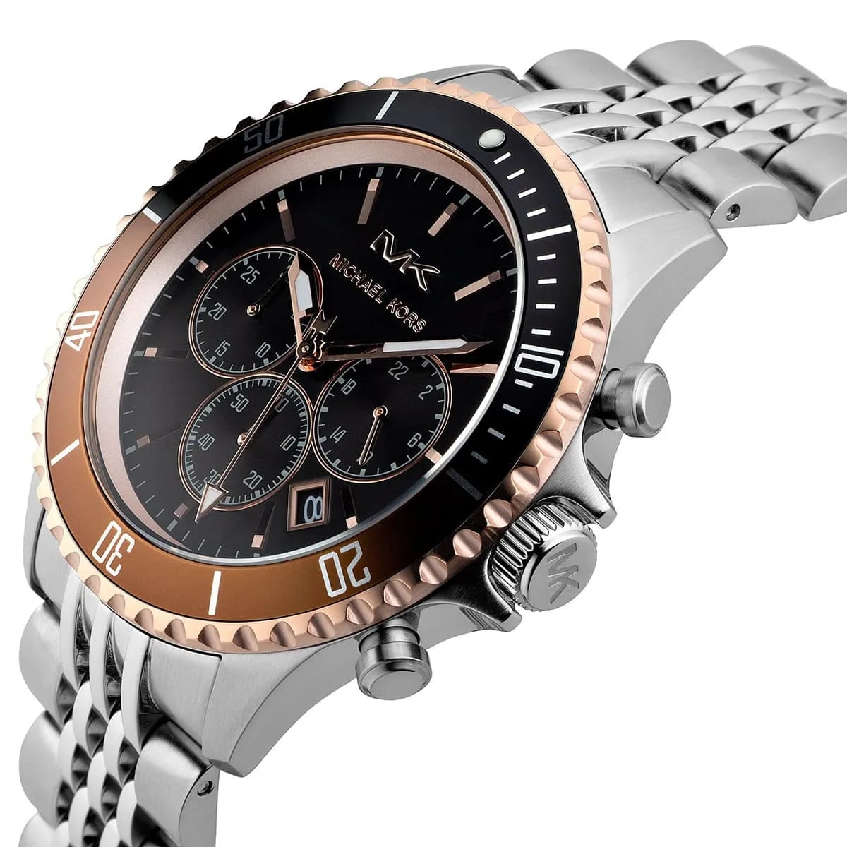 Michael Kors MK8725 Men’s Black Dial Two-Tone Stainless Steel Bayville Chronograph Watch