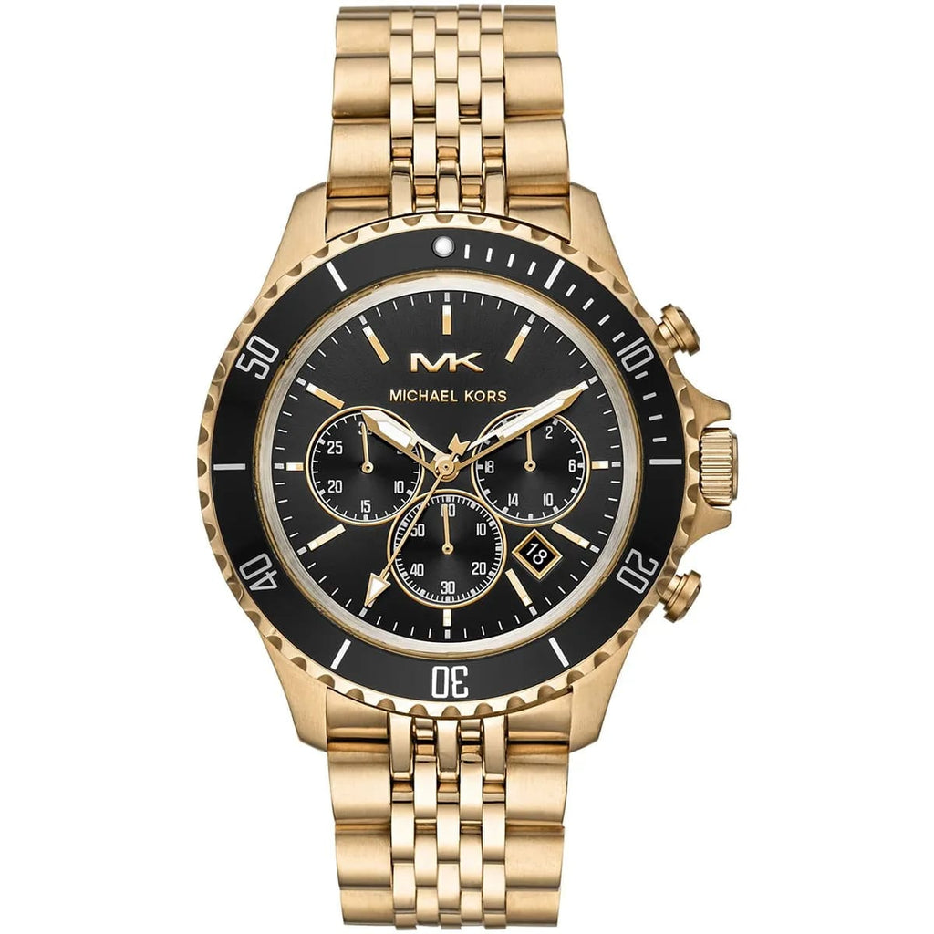 Michael Kors MK8726 Men’s Black Dial Gold Stainless Steel Bayville Chronograph Watch