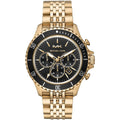 Michael Kors MK8726 Men’s Black Dial Gold Stainless Steel Bayville Chronograph Watch