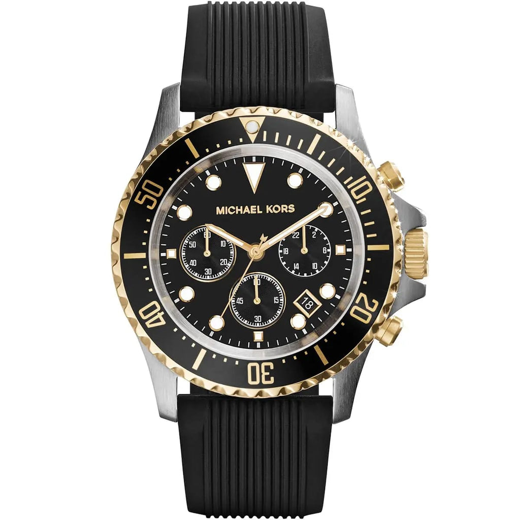 Michael Kors MK8366 Men’s Black Dial Black Silicone Strap Everest Chronograph Watch