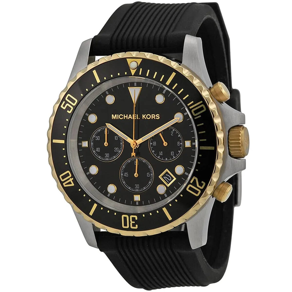 Michael Kors MK8366 Men’s Black Dial Black Silicone Strap Everest Chronograph Watch