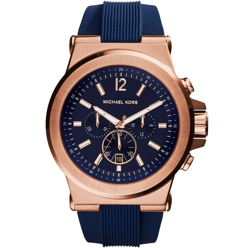 Michael Kors MK8295 Men’s Blue Dial Blue Silicone Strap Dylan Chronograph Watch