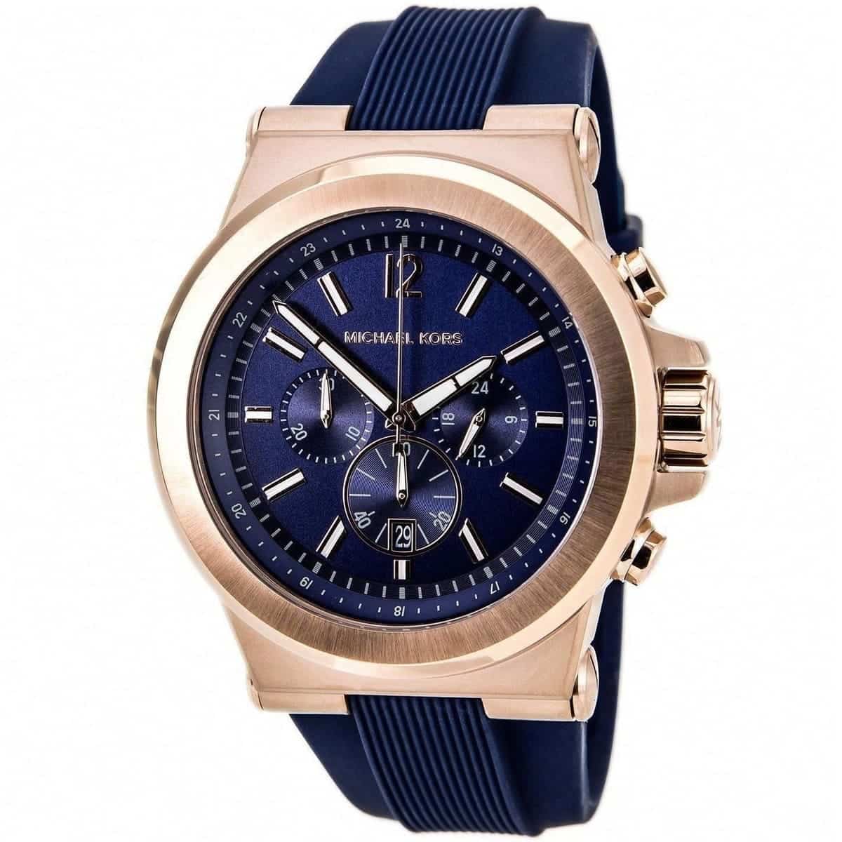 Michael Kors MK8295 Men’s Blue Dial Blue Silicone Strap Dylan Chronograph Watch