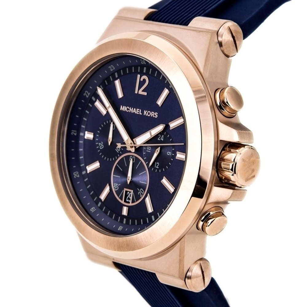 Michael Kors MK8295 Men’s Blue Dial Blue Silicone Strap Dylan Chronograph Watch