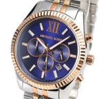 Michael Kors MK8412 Men’s Blue Dial Two-Tone Stainless Steel Lexington Chronograph Watch