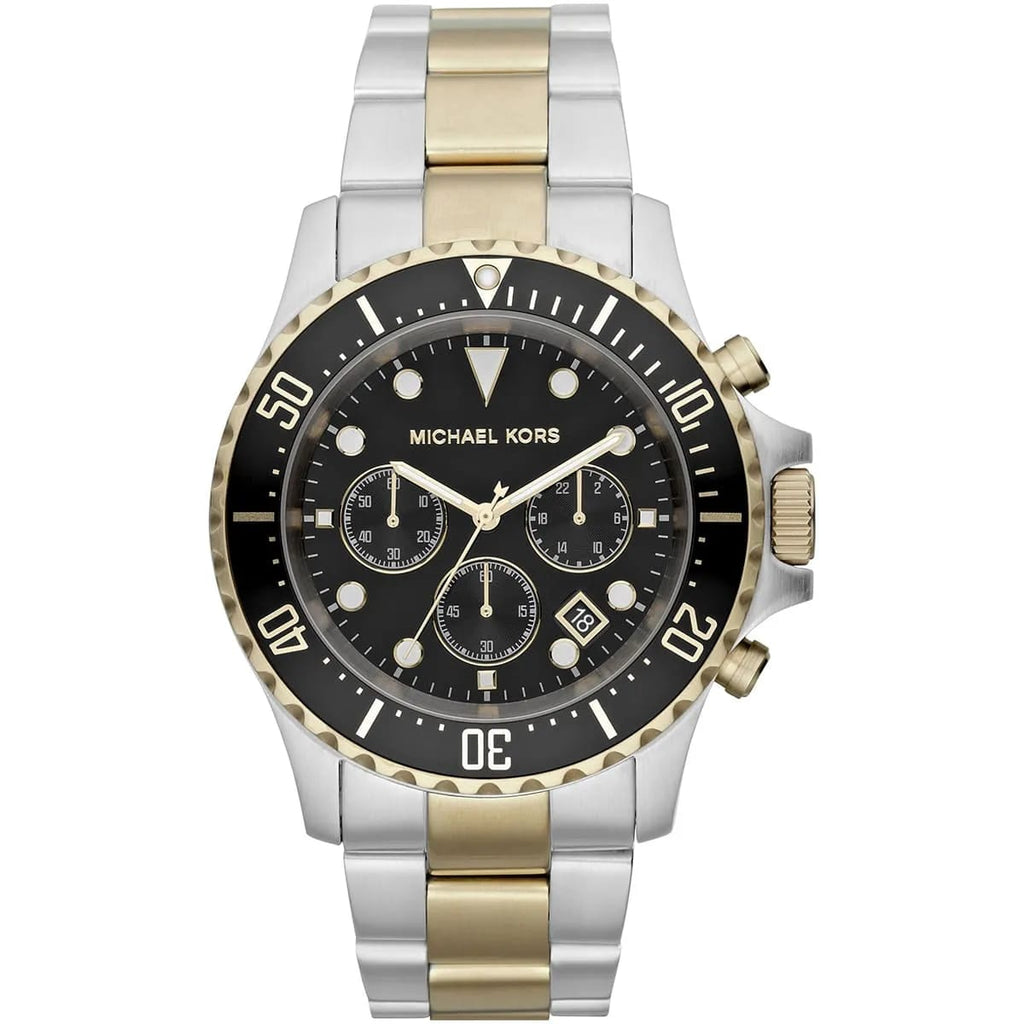 Michael Kors MK8311 Men’s Black Dial Two-Tone Stainless Steel Everest Chronograph Watch